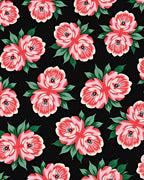 Bold Floral Arrangement On Black Rug