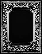 Black White Ornamental Classic Frame Rug
