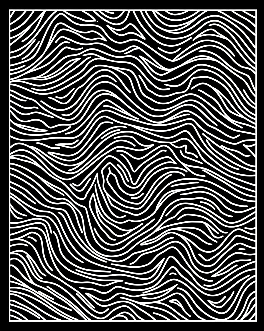 Abstract Wavy Line Pattern Design Rug