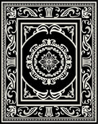 Classic Black Cream Medallion Rug