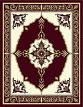 Regal Burgundy Gold Medallion Rug