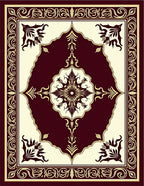 Regal Burgundy Gold Medallion Rug