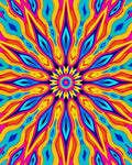 Vibrant Psychedelic Floral Mandala Rug