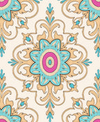 Detailed Floral Scroll Pattern Design Rug