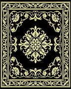 Classic Floral Center with Border Pattern Rug
