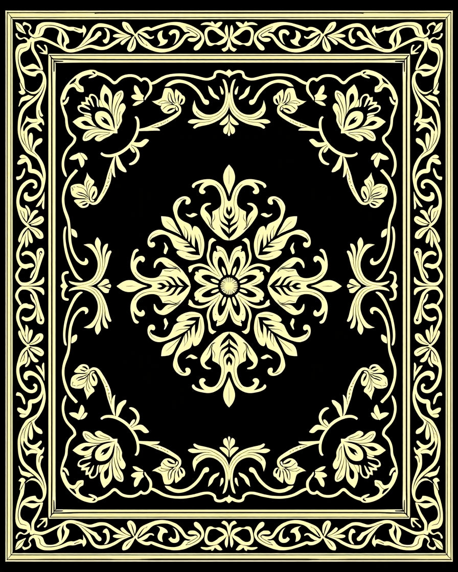 Classic Floral Center with Border Pattern Rug