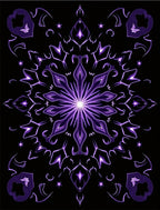 Vibrant Purple Starburst Mandala Rug