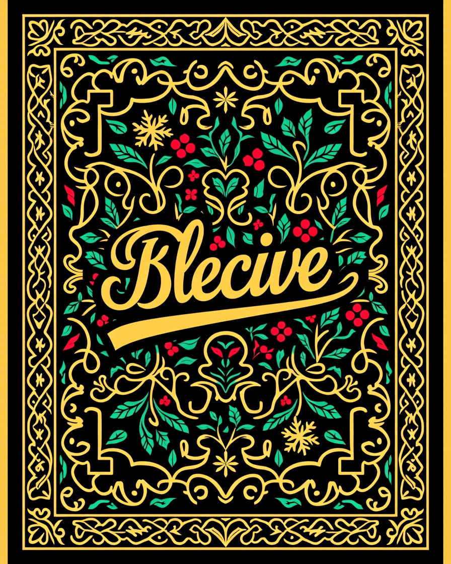 Bold Red Botanical Floral Scroll Rug