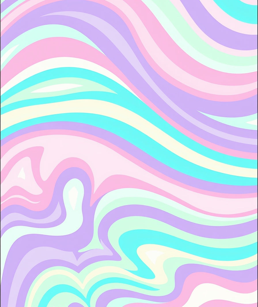 Pastel Swirl Patterned Design Rug