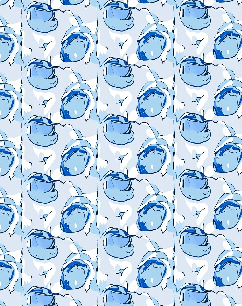 Abstract Blue Cloud Pattern Design Rug