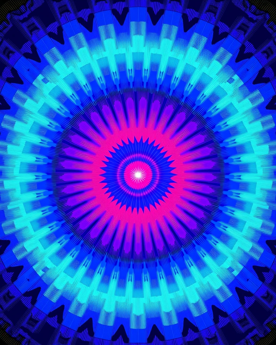 Radiant Circular Pattern With Vivid Colors Rug