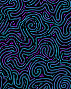 Abstract Swirling Neon Lines Rug