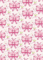 Pink Bows and Floral Accents Design Rug