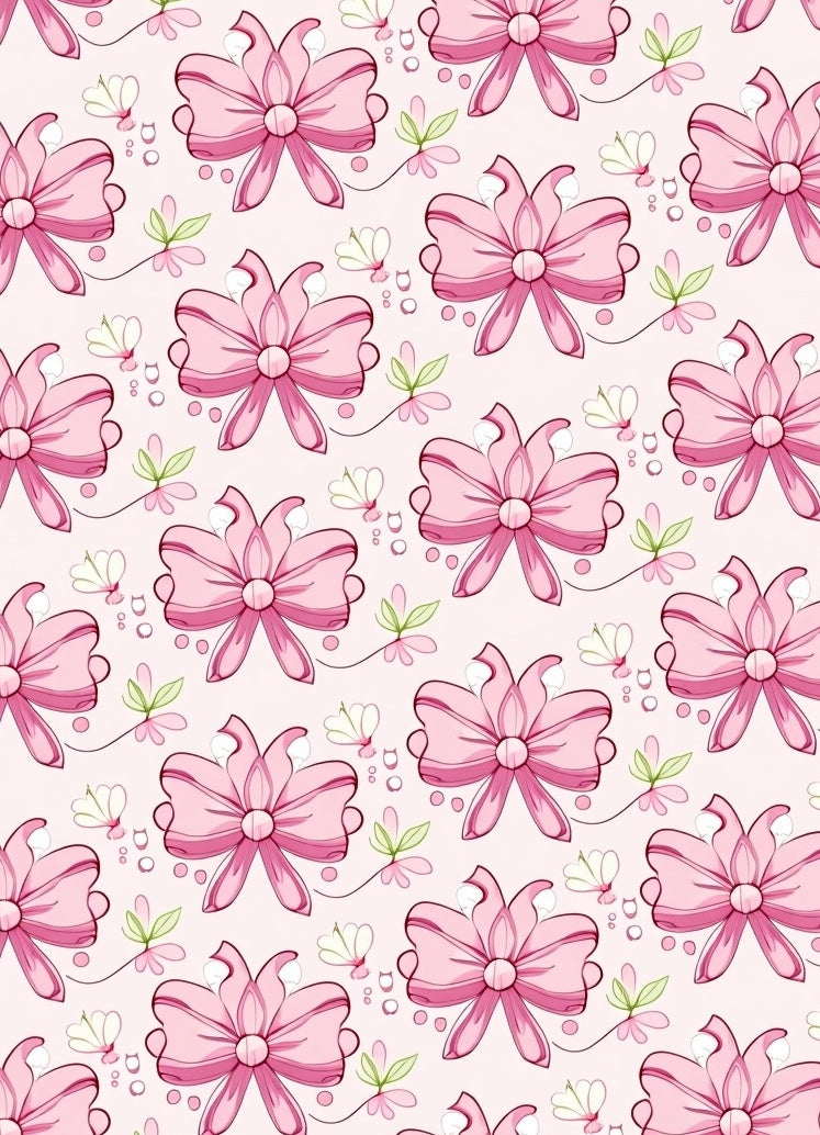 Pink Bows and Floral Accents Design Rug