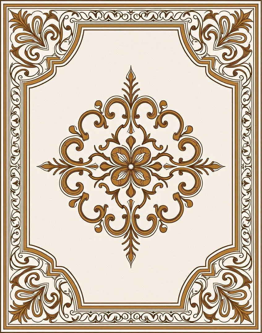 Ornate Vintage Floral Medallion Rug