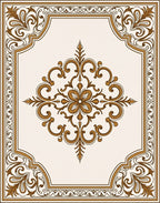 Ornate Vintage Floral Medallion Rug