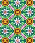 Artistic Floral Diamond Pattern Rug