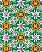 Artistic Floral Diamond Pattern Rug