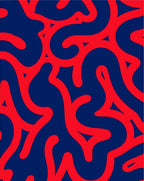 Bold Red Swirl Abstract Art Rug