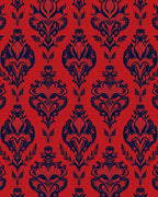 Rich Scarlet Flourish Pattern Rug