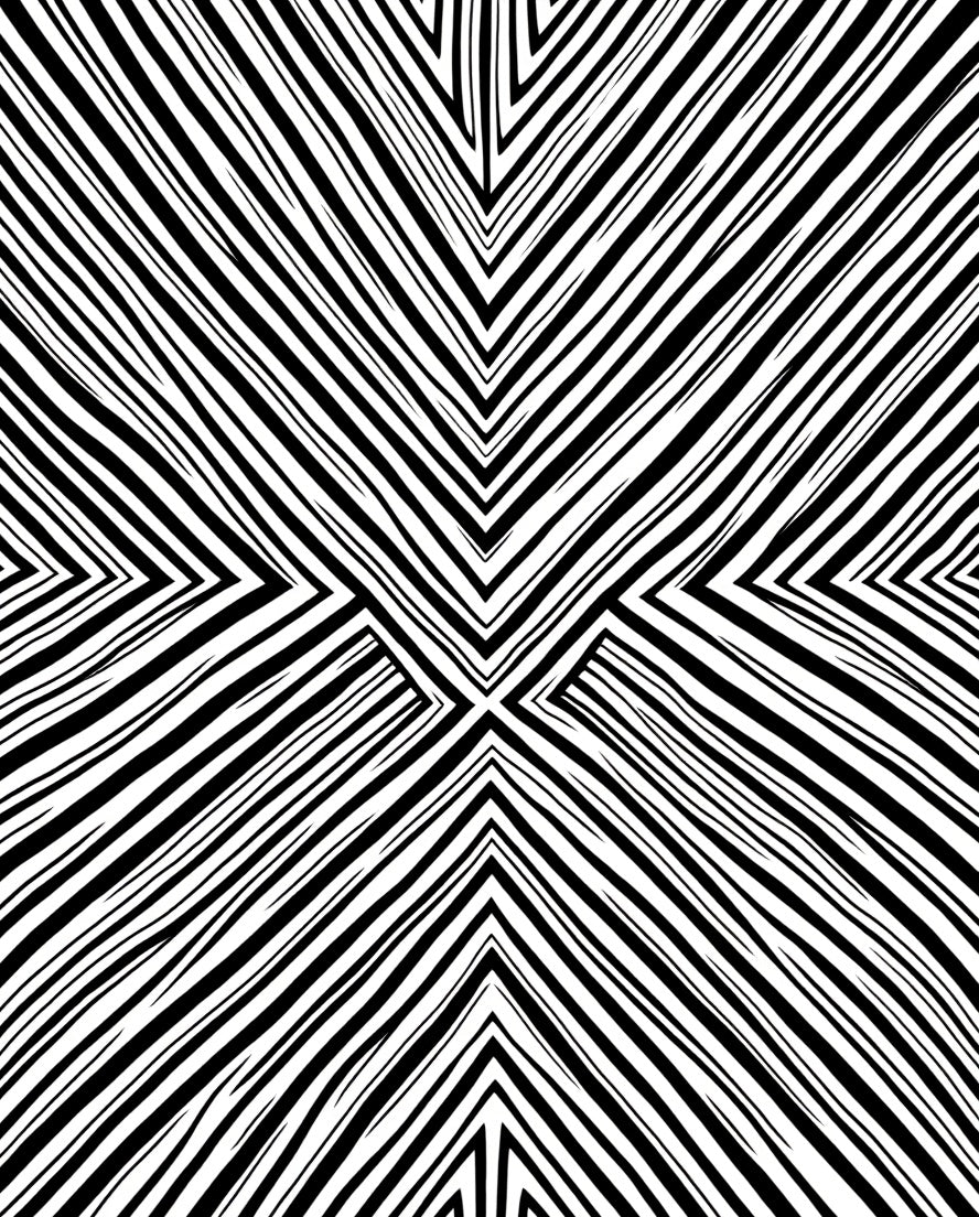 Bold Black White Angular Pattern Rug