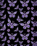 Purple Butterfly Floral Collage Rug