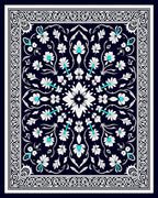 Classic Floral Repeating Pattern Rug