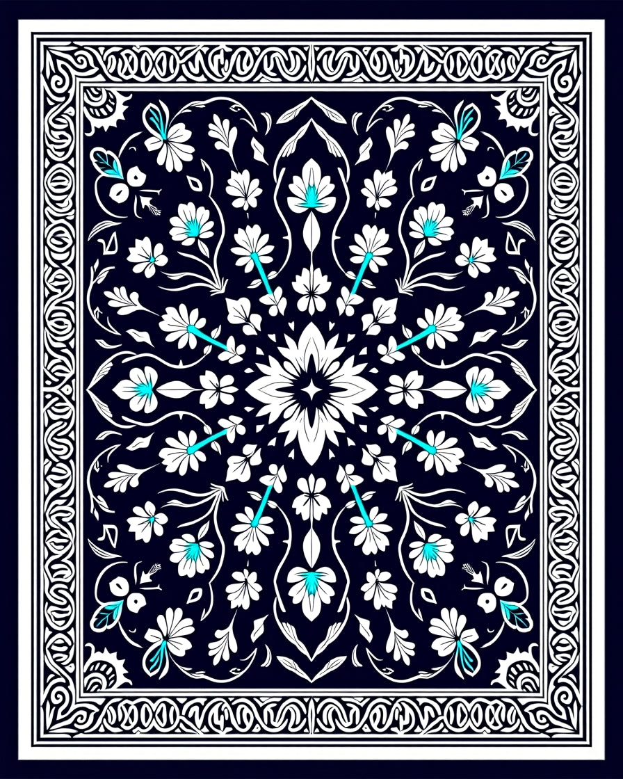 Classic Floral Repeating Pattern Rug