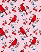 Whimsical Red Cardinal Berry Garland Rug