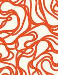 Orange Abstract Swirling Lines Rug