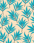 Turquoise Leaf Branch Pattern Rug