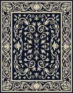 Classic Floral Border With Intricate Scrolls Rug