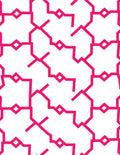 Hot Pink Geometric Chain Link Pattern Rug