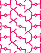 Hot Pink Geometric Chain Link Pattern Rug