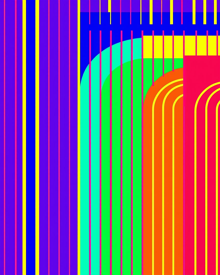 Vibrant Geometric Stripe Arch Pattern Rug