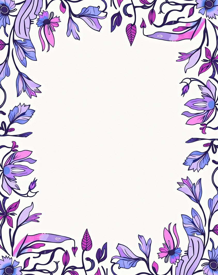 Floral Vines With Purple Hues Rug
