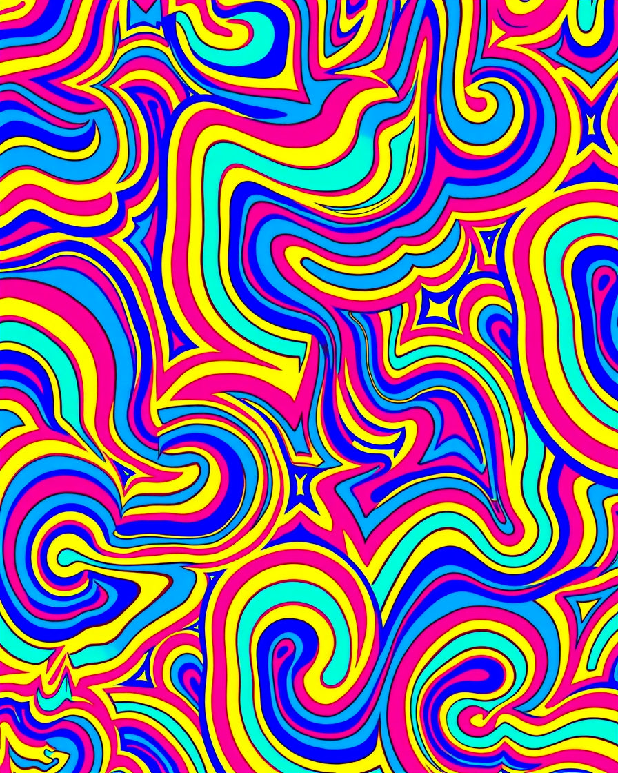 Vibrant Swirl Abstract Star Pattern Rug