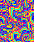 Vibrant Swirl Abstract Star Pattern Rug