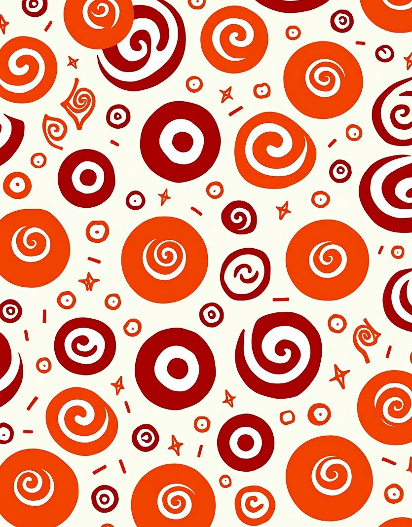 Whimsical Swirls Circles Pattern Rug