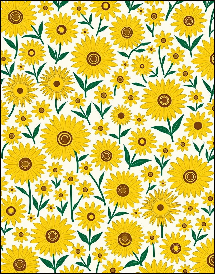 Summer Meadow Sunflower Pattern Rug