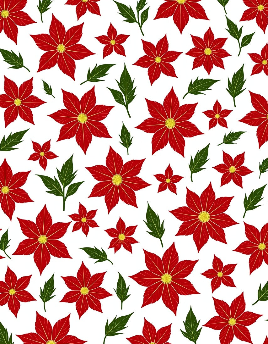Red Poinsettia Floral Garden Rug