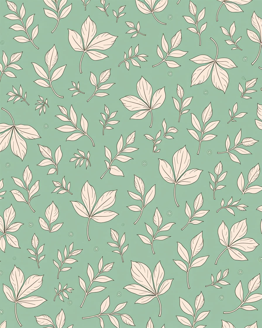 Pale Foliage Pattern Rug