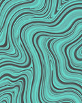 Aqua And Charcoal Swirl Pattern Rug