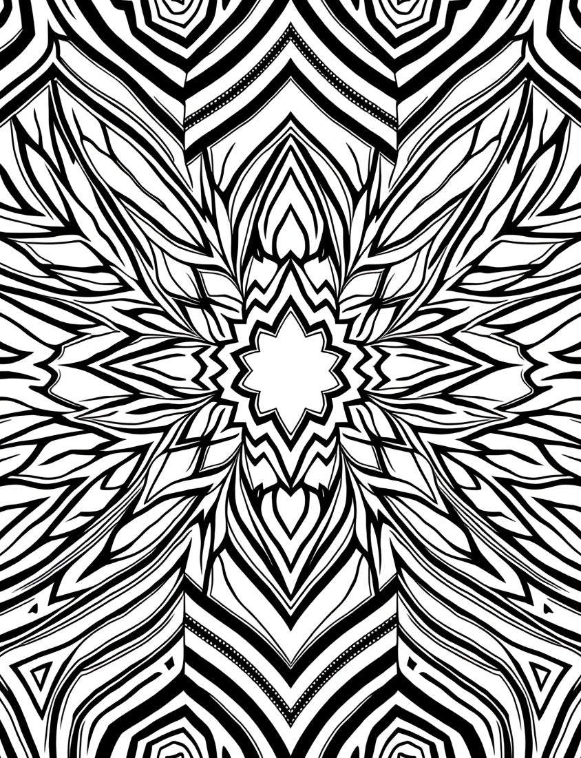 Abstract Black White Floral Design Rug