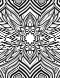 Abstract Black White Floral Design Rug