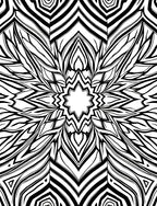 Abstract Black White Floral Design Rug