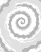 Abstract Swirl Gray White Flow Rug