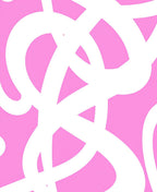 Pink White Wavy Abstract Rug