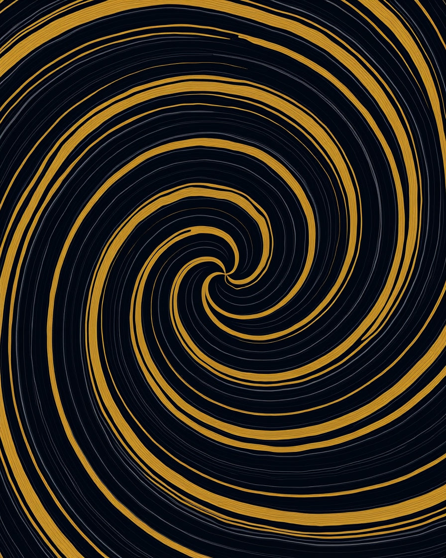 Dark Gold Swirl Abstract Pattern Rug