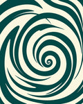 Teal Swirl Abstract Pattern Rug